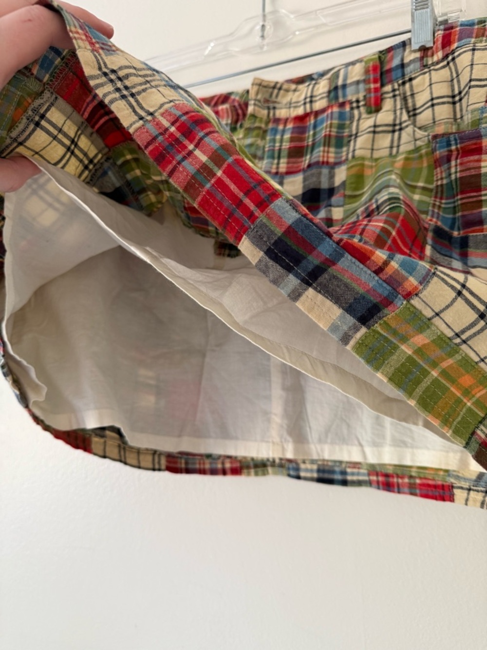 Vintage Y2K Plaid Patchwork Low Rise Mini Skirt Sz 14 American Eagle Outfitters - Picture 4 of 13